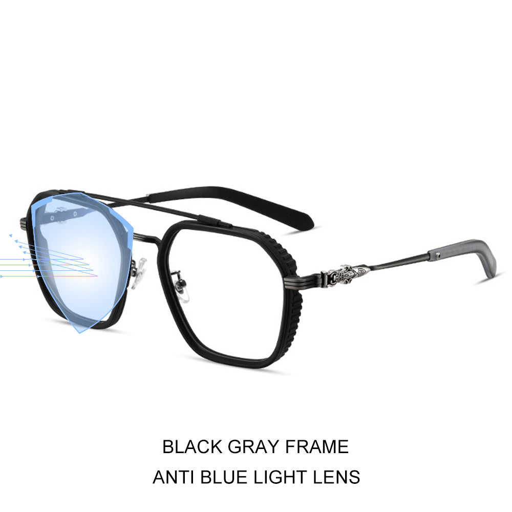 Retro Double Beam Myopia Frame Glasses