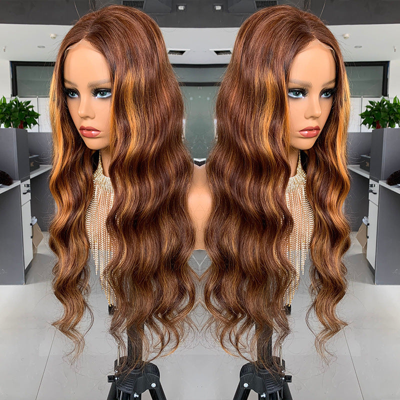 Closure Big Wave Pick Color Bob Real Wig Headgear