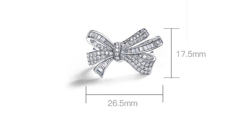 Silver Bow Ring Hand Jewelry