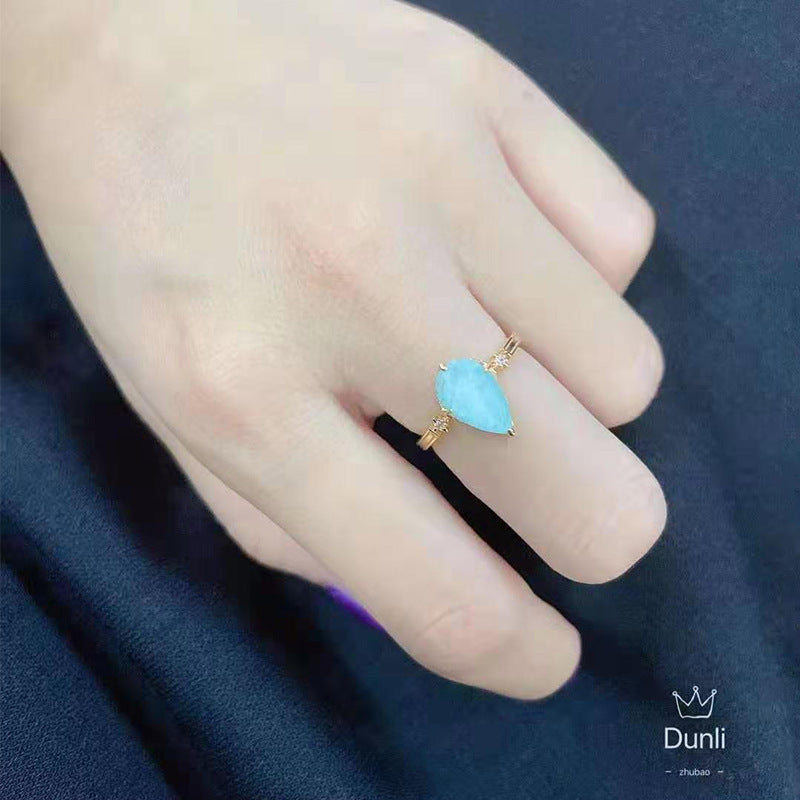 Jewelry Sterling Silver Amazonite White Crystal Ring