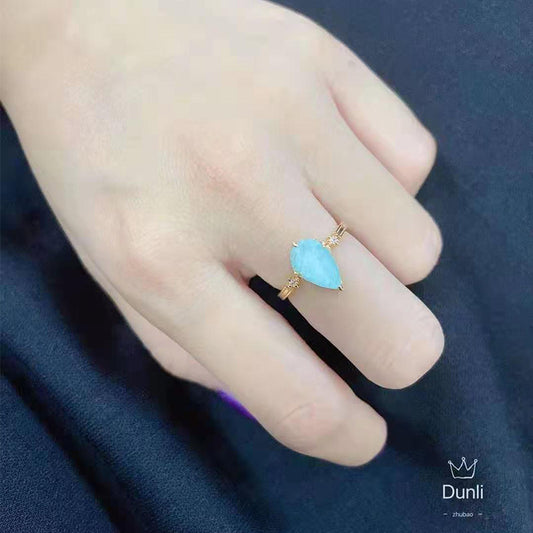 Jewelry Sterling Silver Amazonite White Crystal Ring