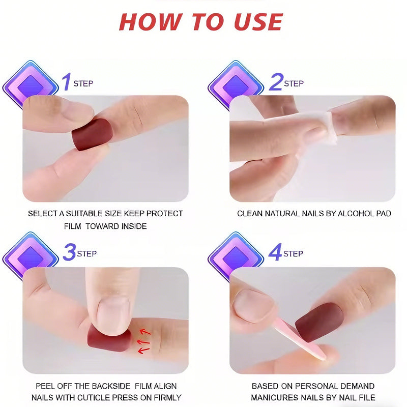 24 PCS Aurora White Nail Art, Length Long Water Pipe Fake Nails, Had Nail Tips False Nail