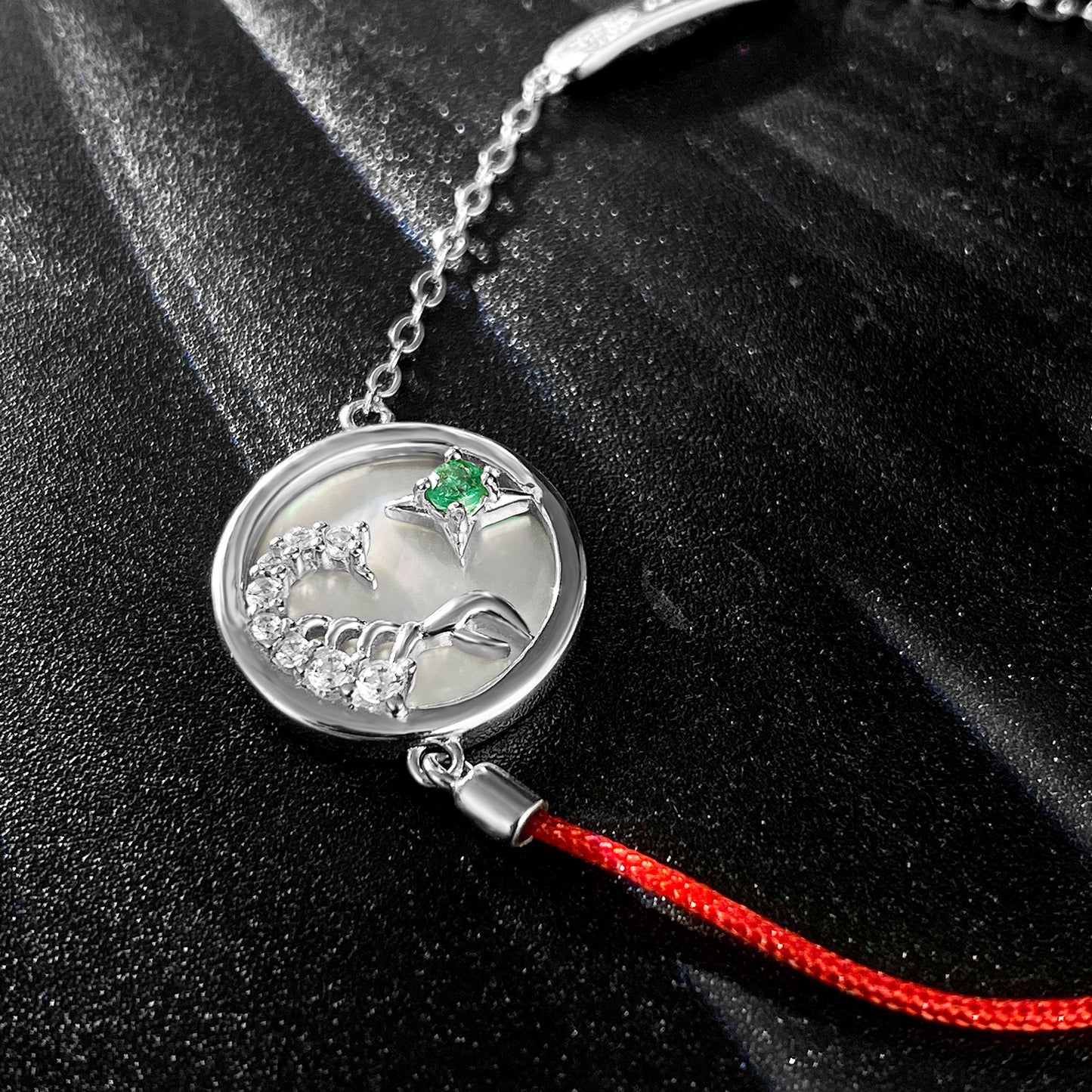 Simple Emerald Jewelry Scorpio Constellation Bracelet S925 Silver Original Design