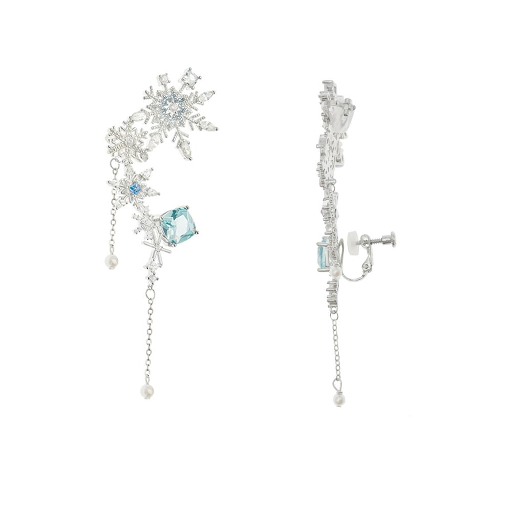 925 Sterling Silver One-piece Tassel Earrings For Women