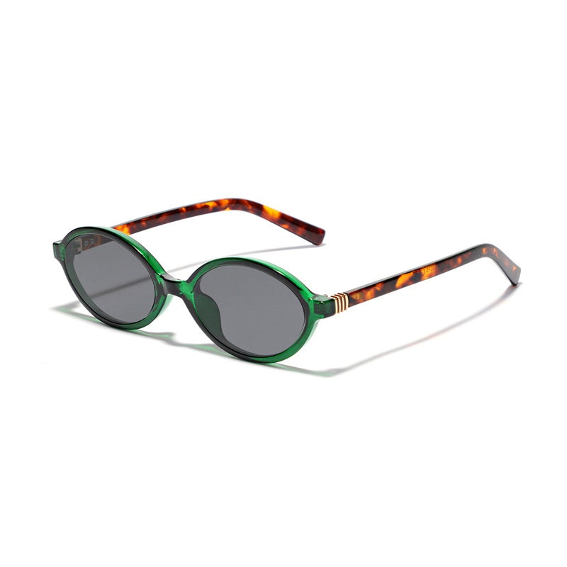 Plain Glasses Retro Oval Frame Sunglasses