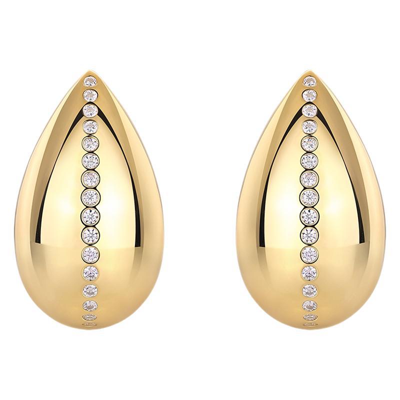 Fashionable Golden 925 Silver Earrings Women