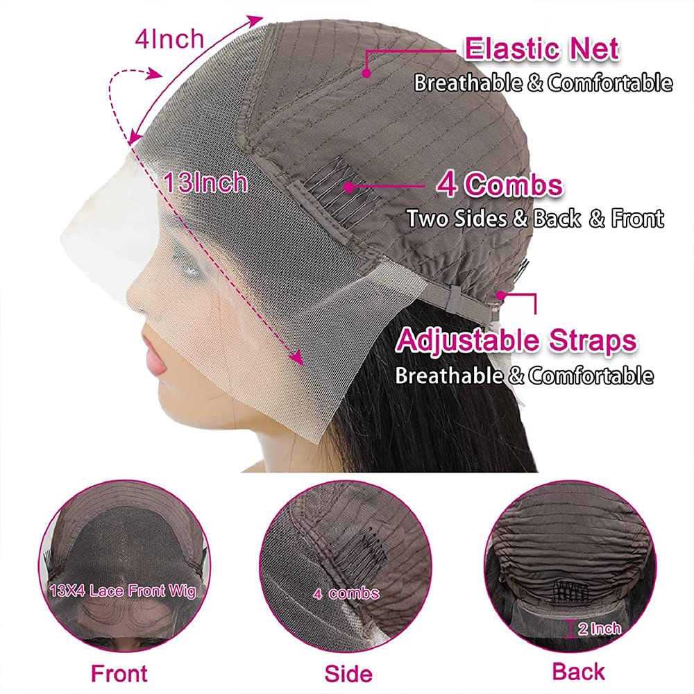 13x4 Lace Front Human Hair Wigs Natural Color Body Wave Density