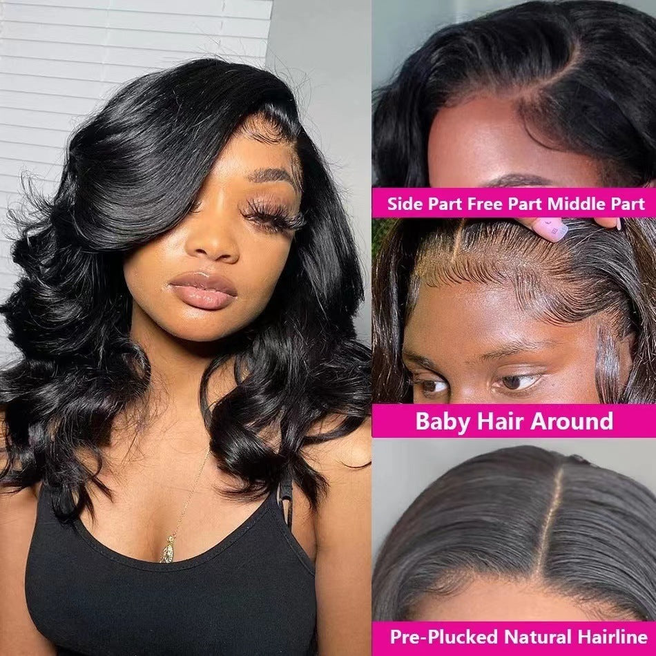 Front-lace European And American Fashion Short Curly With Big Waves Wig Cap