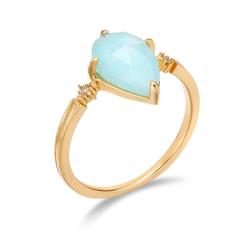 Jewelry Sterling Silver Amazonite White Crystal Ring