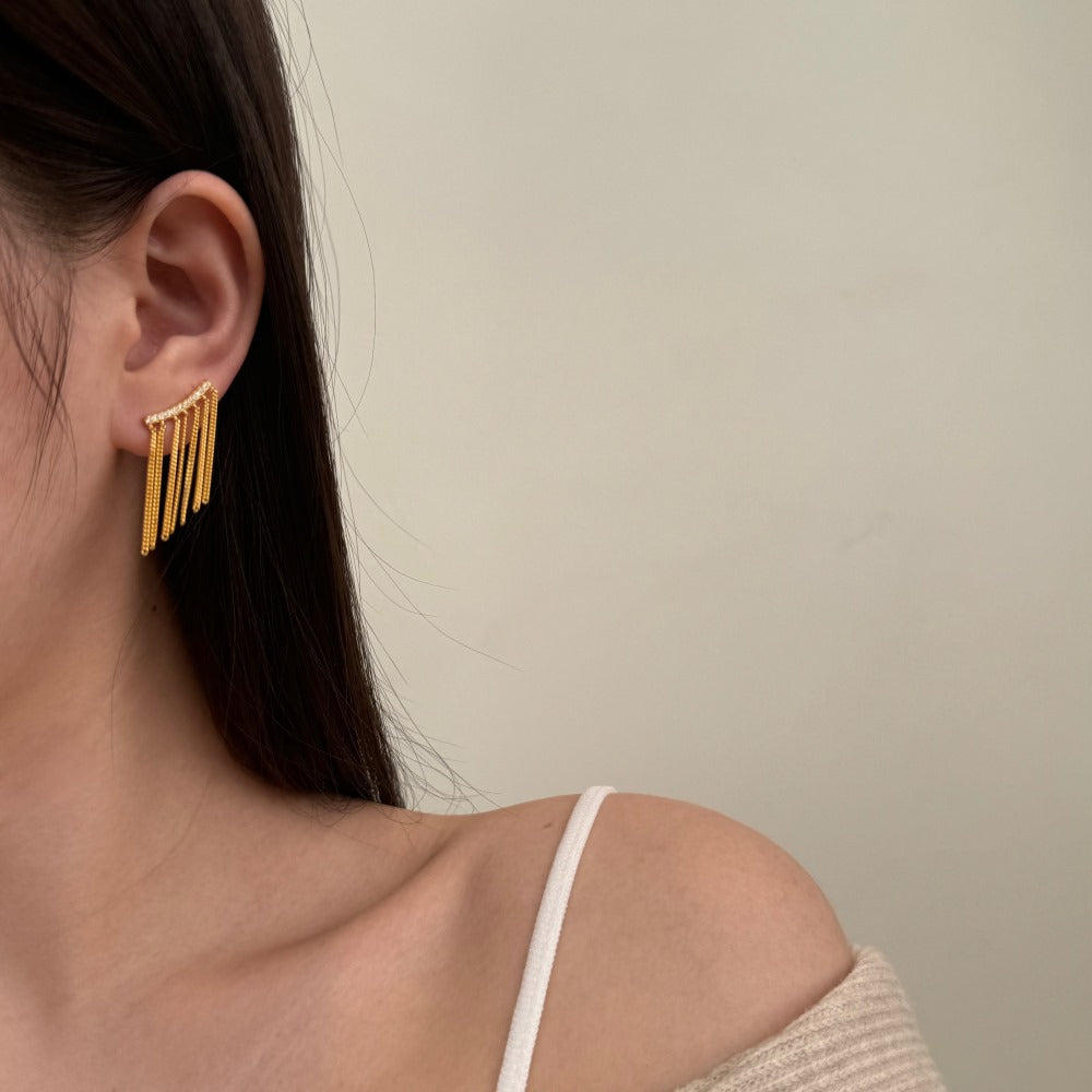 Casual One-shaped Tassel Stud Earrings For Women