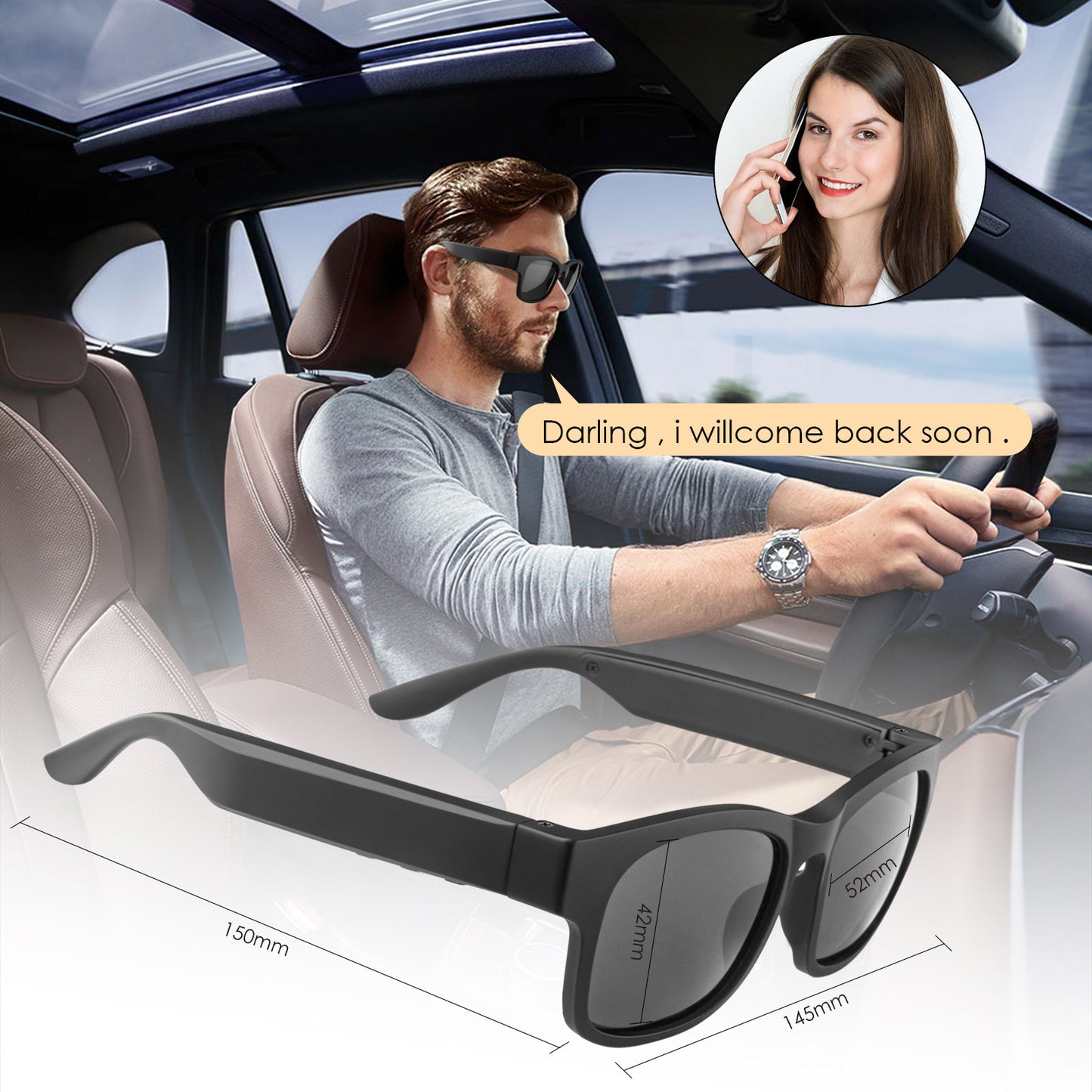 Polarized Music Sun Glasses Earphone