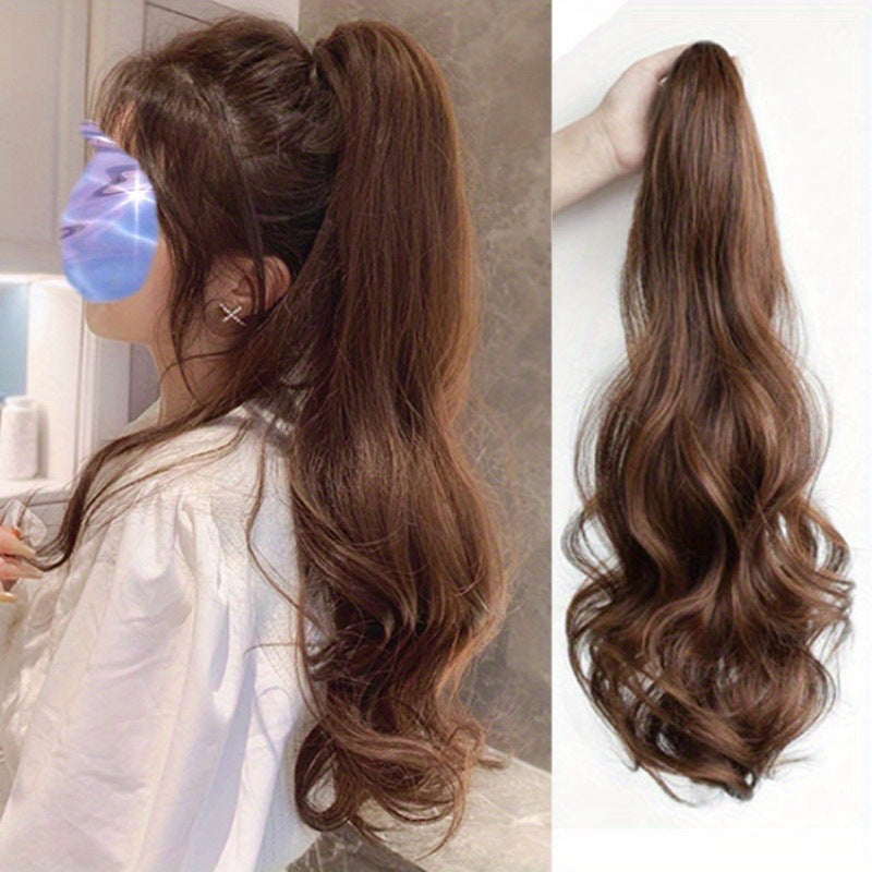 Big Hair Claws Wavy Women's Long Curly Hair High Ponytail Wig