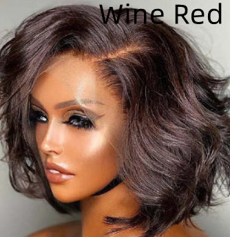 Front-lace European And American Fashion Short Curly With Big Waves Wig Cap
