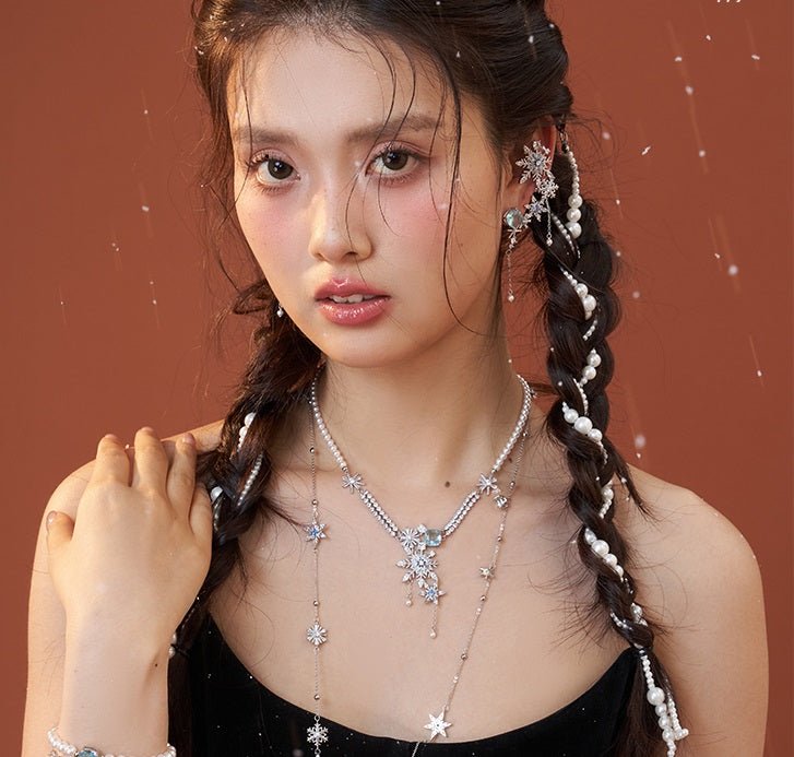 925 Sterling Silver One-piece Tassel Earrings For Women