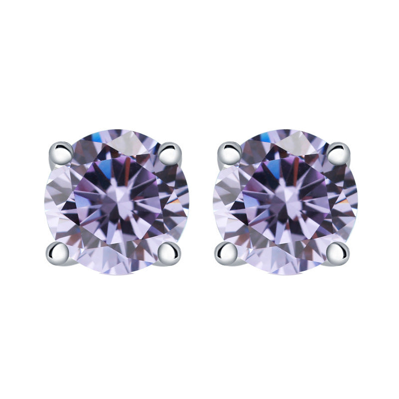 December Birthday Stone Stud Earrings For Women
