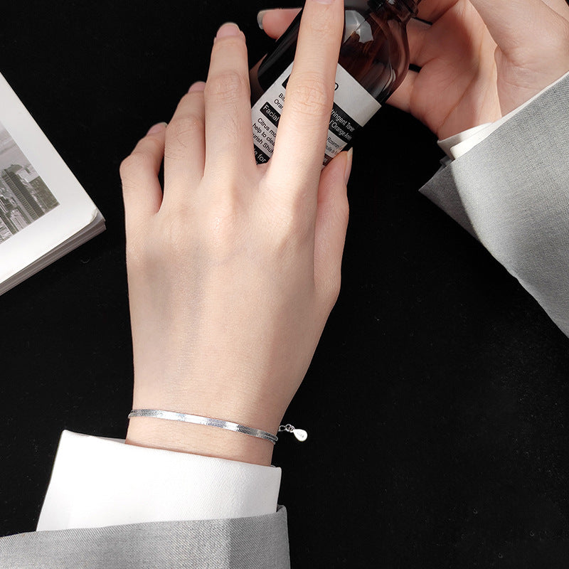 Designer-style Flat Snake Chain Bracelet