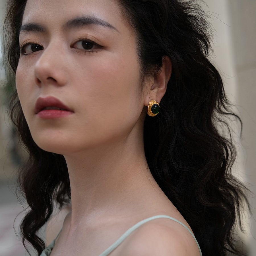 Crystal Silver Pin Earrings Women