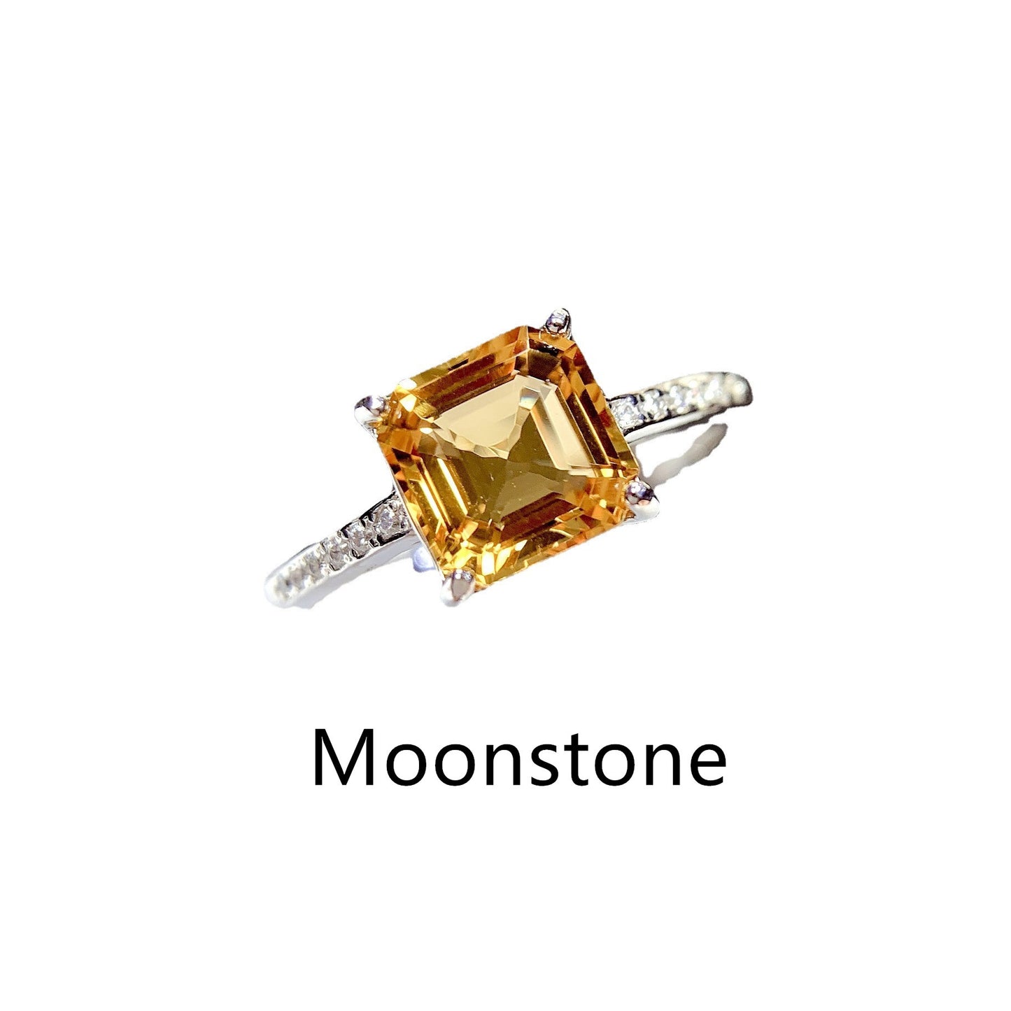 Natural Citrine Ring Silver Jewelry Trendy Exquisite