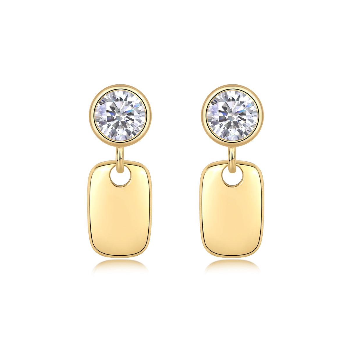 Geometric Starlight - Premium Moissanite Luxury Fashion Light Luxury Jewelry Silver Stud Earrings S925 Silver Electroplated Gold