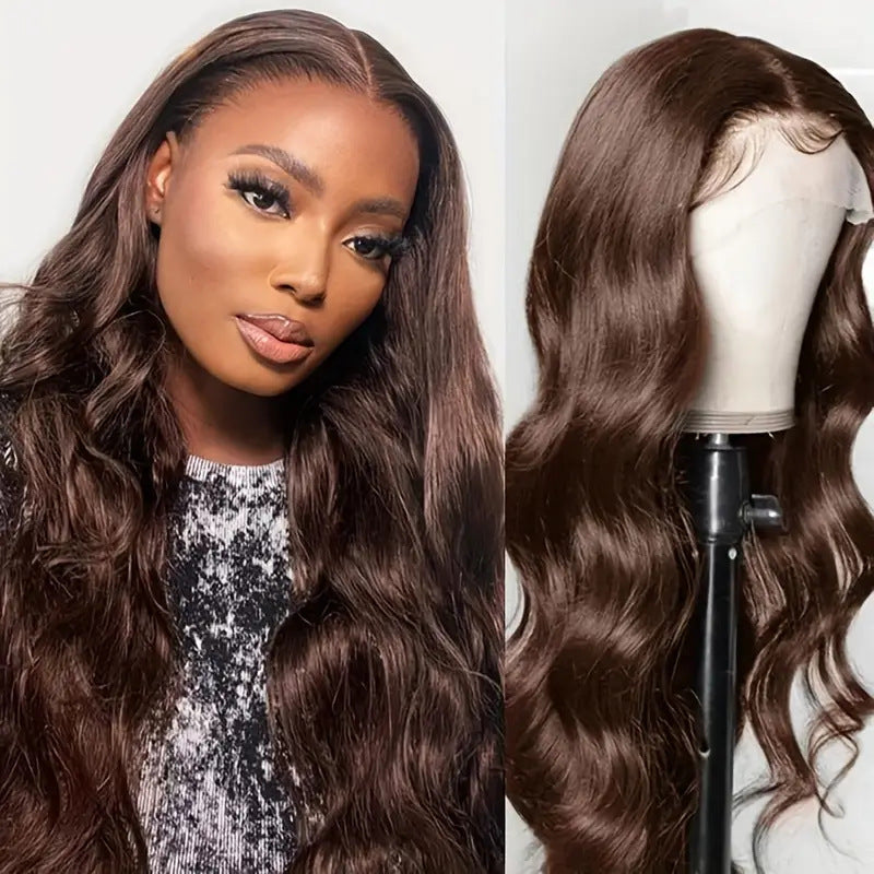 Brown Big Wave Fake Long Curly Wig Head Cover