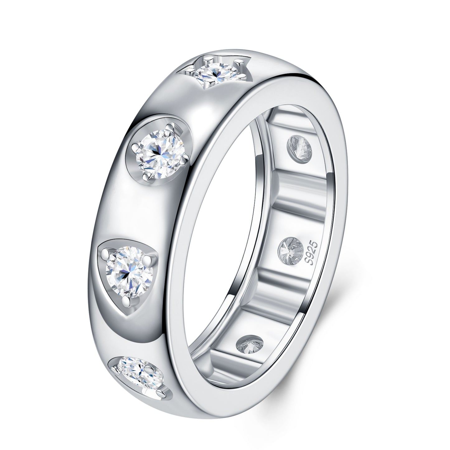 A Luxurious And Fashionable Minimalist Jewelry Ring For Women Featuring A 0.1-carat Top-quality Morganite, Made Of S925 Silver Electroplated With Platinum.