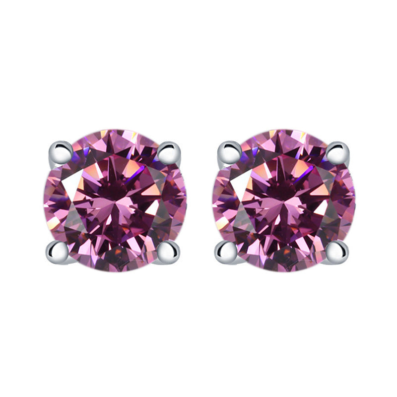 December Birthday Stone Stud Earrings For Women