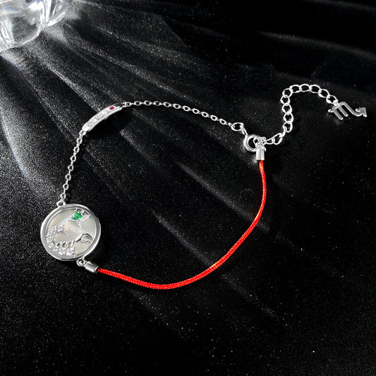 Simple Emerald Jewelry Scorpio Constellation Bracelet S925 Silver Original Design