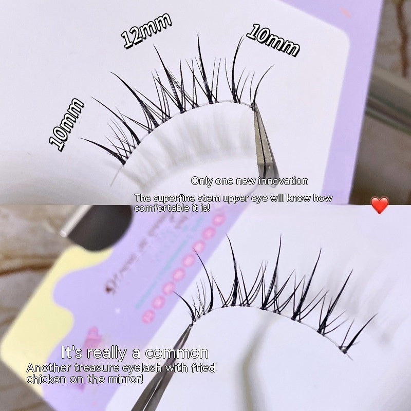 M08 False Eyelashes Natural One Piece Whole Little Devil Grafting Transparent Hard Stem Eyelash