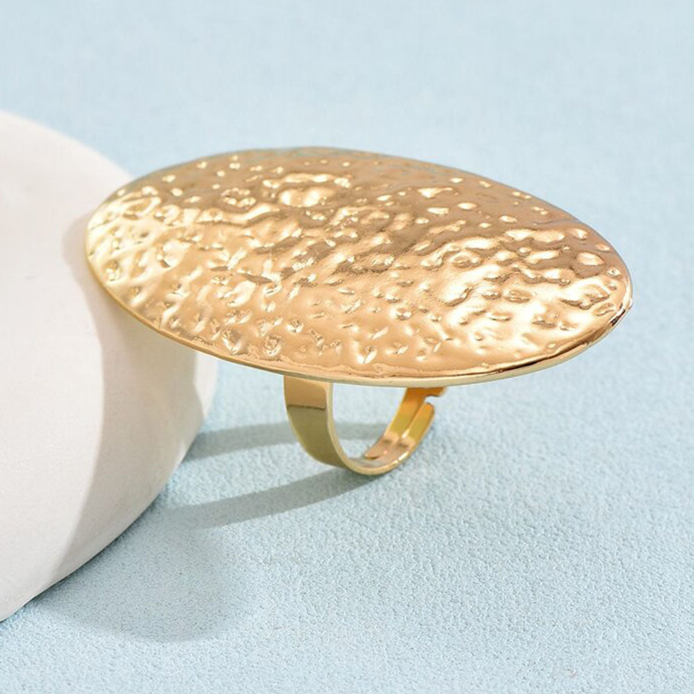 Golden Fashionable Exaggerated Finger Ring For Women